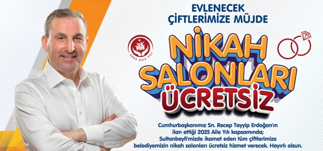 Sultanbeyli’de Evlenecek Çiftlere Nikah Salonu Ücretsiz Olacak